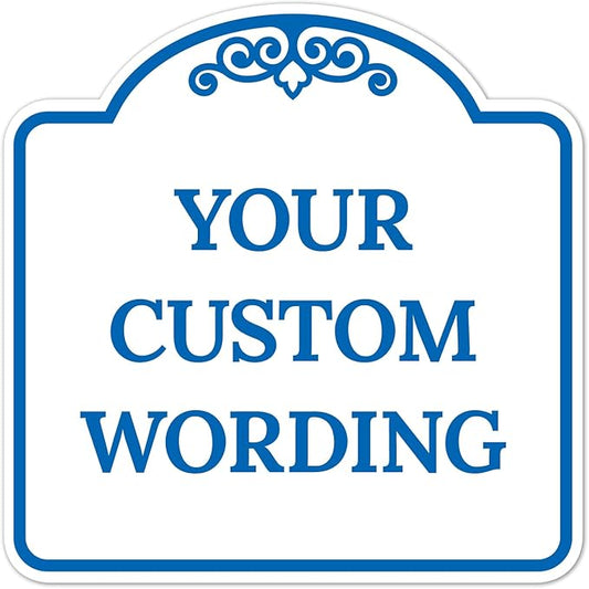 Custom Decorative Sign, Personalized Metal Sign for Business, Driveway, Home, Airbnb, Office Door Plaque, White Background, 12x12 Inches, ACM, Fade Resistant, Made in USA by Sigo Signs