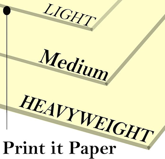 Print It - Vellum Bristol Colored Cardstock Cover Paper, 67 Lb, 8.5" X 11”, Heavyweight Colored Cardstock for Crafts, School, Invitations, And Office Use - Decoration Drawing 250/Case-Cream