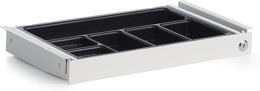 PERFECT POSTURE Max Under Desk Storage Drawer – Large Desk Drawer with Lock for Regular & Sit-Stand Standing Desks, White (16.2” x 9.3")
