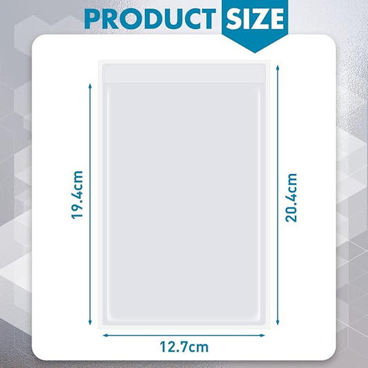 Outus Self Adhesive Shop Ticket Holders Clear Plastic Sleeves Adhesive Pockets Work Order Job Ticket Holders for Home Office Posting Signs(5 x 8 Inch,60 Pcs)