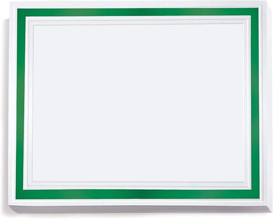 PaperDirect Pristine Specialty Certificates, 50 Sheets of 38lb White Paper, 8½" x 11", Green Bold Foil Border, Perfect for Awards, Students, Employees, Volunteers, Course Completion, Diplomas