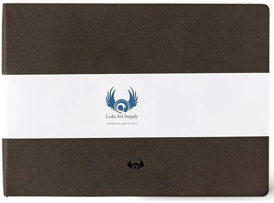 Landscape-Shaped Sketchbook, 8.25 x 11.25 inches, Lays Flat Flexible Sketch Book for Artists, Ideal for Ink, Water Color, Pen, Pencils, 160 Tear Resistant Pages, Size: Landscape Large, Leda Art Supply