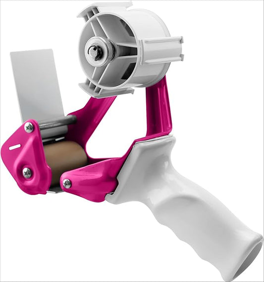 TAPEWELL Heavy Duty Metal Frame 2 Inch Wide Packing Tape Dispenser Gun with Special Ergonomic Handle, 3" Core, Premium Tempered Steel Blade