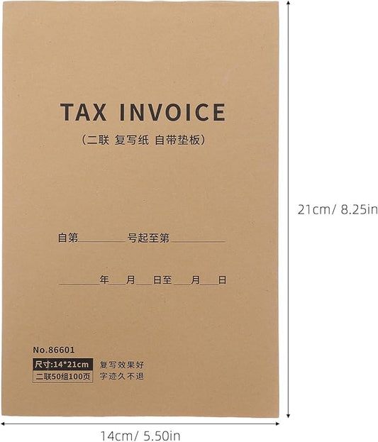 ibasenice Business Invoice Receipt Book 2-Part English Tax Invoice Retail Order Forms Record Keeping Purchase Order Tracking Receipt for Small Business 100 Pages/Book