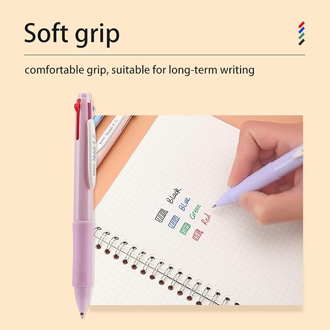 Lekreo 4-in-1 Multi-Color Ballpoint Pens — 0.7mm Medium, 6-Count