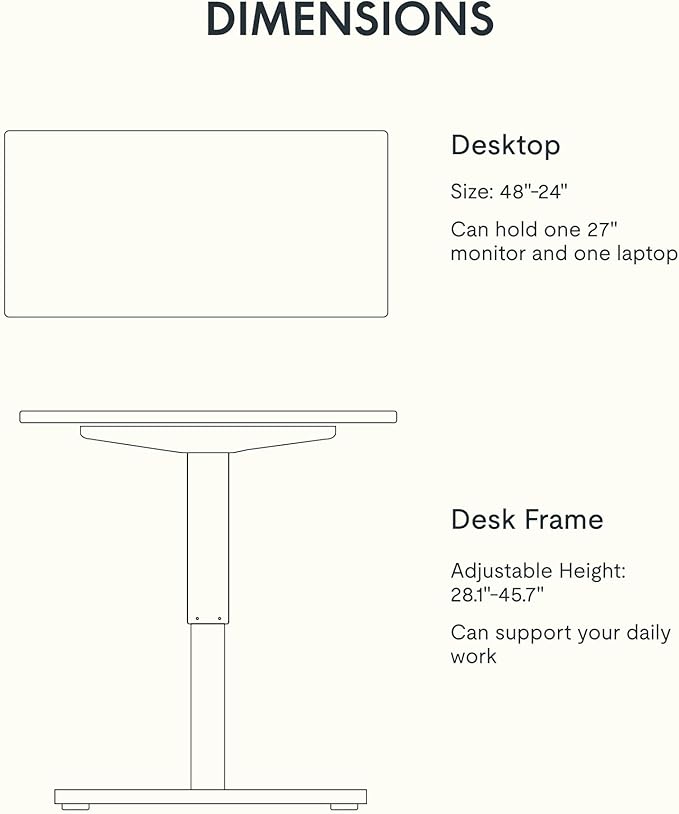 FLEXISPOT EN1 Bamboo Standing Desk, 48 x 24 Inches Whole-Piece Electric Height Adjustable Desk (Silver Frame + Bamboo Top, 2 Packages)