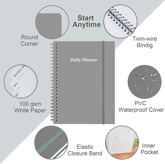 Daily Planner Undated (Grey, B5)