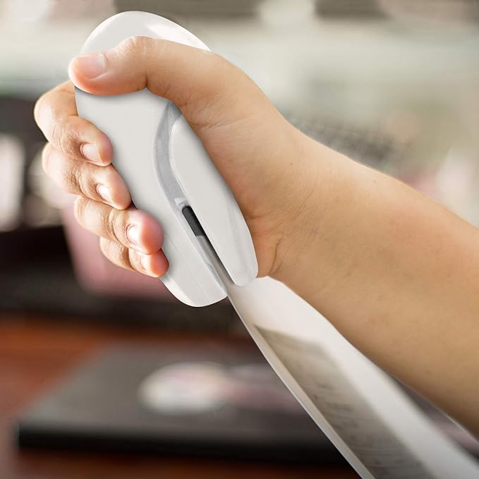 Plus Paper Clinch Compact Staple-Free Stapler — Ivory White