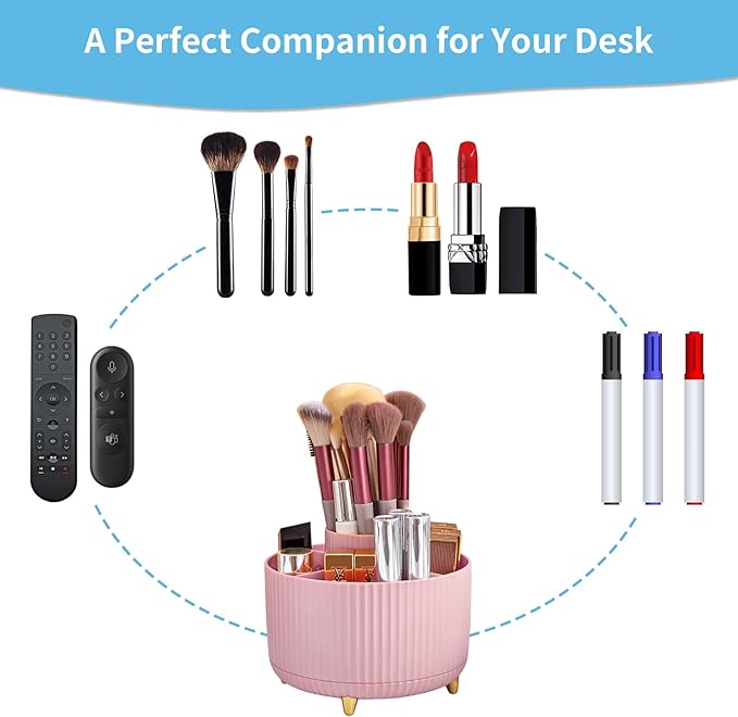 Marbrasse Mesh Desk Organizer Pen Holder — Pink