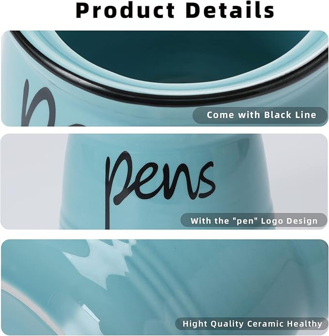 ONTUBE Porcelain Pen & Pencil Holder Stand — Turquoise