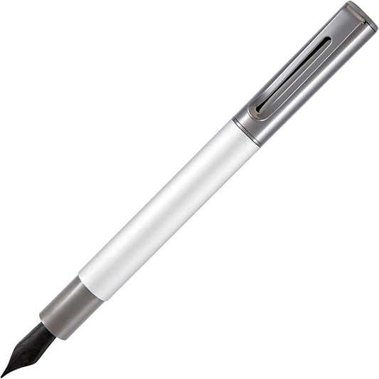 Monteverde USA Ritma Fountain Pen in Silver – Broad Nib, Bold JoWo Stainless Steel, Refillable Ink Cartridge/Converter – Ideal for Executives & Artists