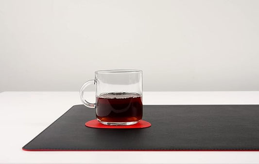 NODITO Dual-Sided Leather Desk Pad,Blotter for Laptop Computer,Mouse Pad,Writing,Drawing,Arts and Craft Mat (17"x24", Black/Red)