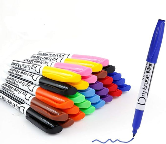 Volcanics Dry Erase Markers — Fine Tip, Low-Odor, 30 Count, 10 Colors