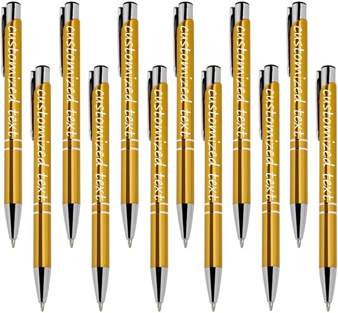 Yucold Customized ballpoint pens in bulk, personalized ballpoint pens with free engraving, for use in companies, enterprises, graduation anniversaries (Yellow,260)