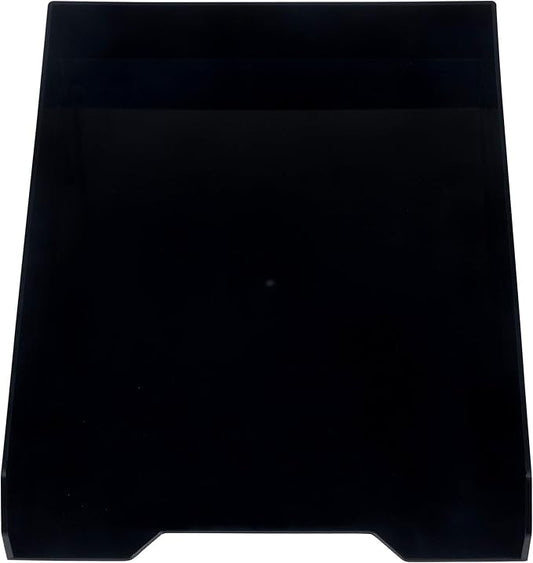 JAM PAPER Stackable Paper Trays - Black - Desktop Document (Black, Letter)