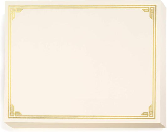 PaperDirect Gold on Cream Classic Specialty Certificates, 8½ x11, Foil Accents, 50 Count, Certificates And Awards Paper, For School, Work, Diplomas & Award Certificates