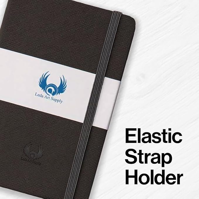 A5 Sketchbook, Lay Flat Softcover Sketch Book for Everyone, Ideal for Ink, Water Color, Pen, Pencils, 160 Tear Resistant Pages, Size: Medium, Leda Art Supply