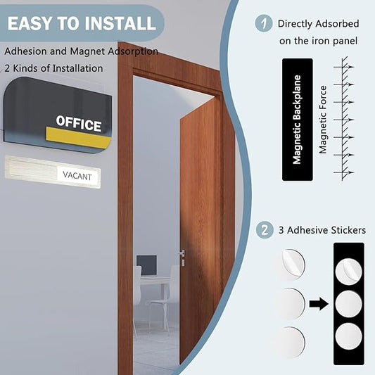 Vacant Occupied Privacy Sign, Vacant Occupied Door Sign for Home Office Restroom Conference Hotels Hospital, Slider Door Indicator Tells Whether Room Vacant or Occupied, 7'' x 1.5'' - Stainless Steel