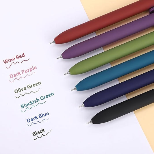 FIOVER Colored Pens, 12 Pack Colorful Gel Pens, Quick-Dry 0.7mm Medium Point for Journaling, Note Taking, Doodling, Aesthetic Office School Supplies, Gifts for Women Men(12PCS Vintage Colorful)