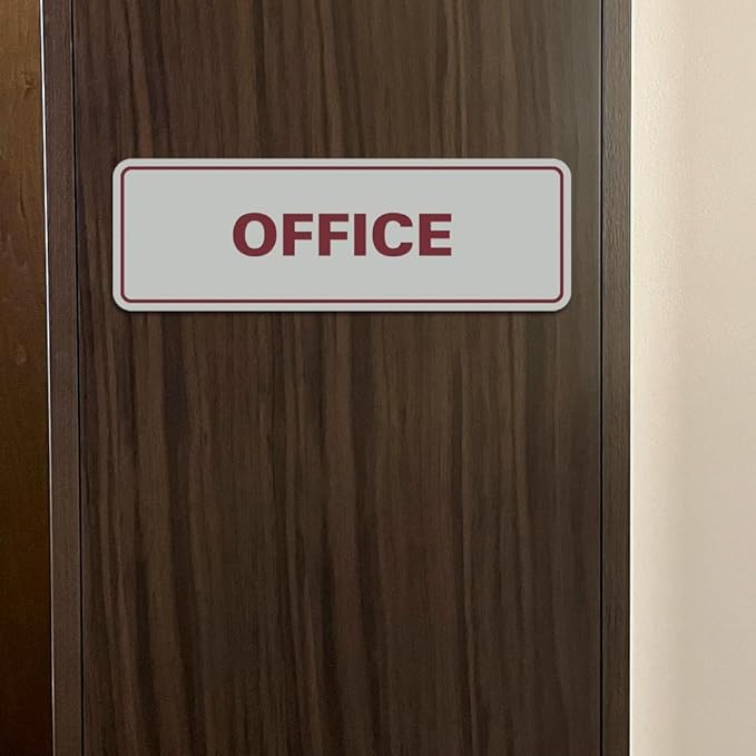 Signs ByLITA Standard Office Sign - Professional Business Signage - Easy to Install (Red) - Large 1 Pack