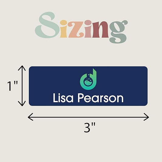 Custom Name Tag Full Color with Logo Magnetic Back | Name Badges for Business | Metal Name Tags ID Badges for Employees | Personalized Name Tags | Magnetic Name Tags Personalized (3x1 Inches)