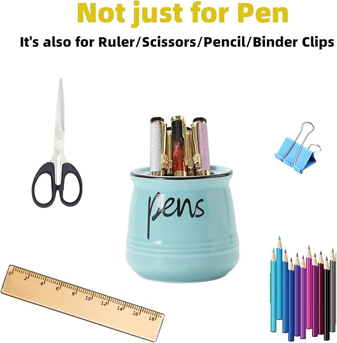 ONTUBE Porcelain Pen & Pencil Holder Stand — Turquoise