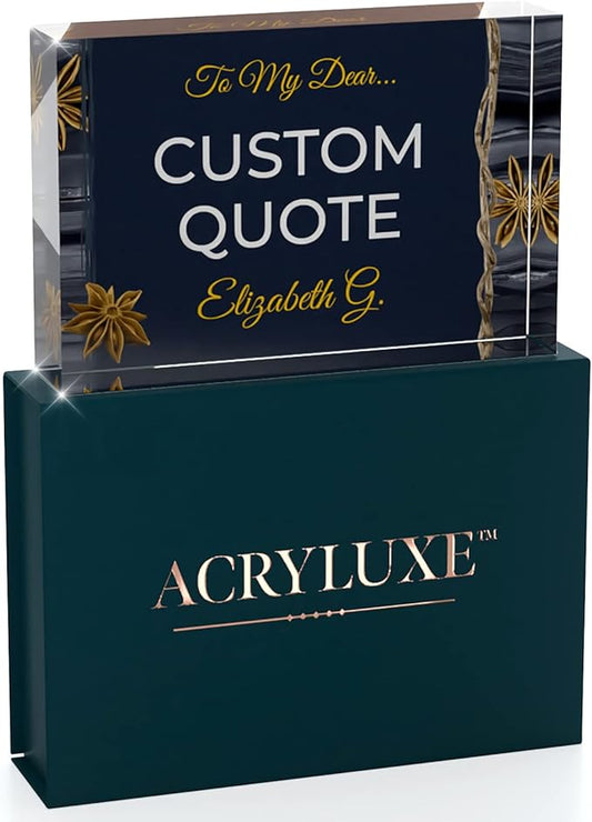 Custom Acrylic Sign Personalized, Custom Desk Name Plate, 18 Styles, (4"x6"), With Gift Box, USA Made by Acryluxe. (Trenton)