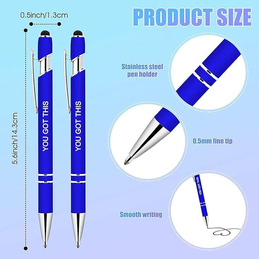 Greengines 30 Pcs Inspirational Pens - Motivational Ballpoint Pens Bulk with quotes Stylus Tip Gifts for School Coworkers Black Ink