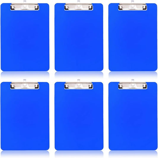 TFDLCG zm 6 PCS Clipboards Bulk with Pen Holder,Standard A4 Letter Size,Plastic Clip Boards 8.5x11 Heavy Duty,Low Profile Clipboard for Men Kids Teacher,Office School Home Work,Blue