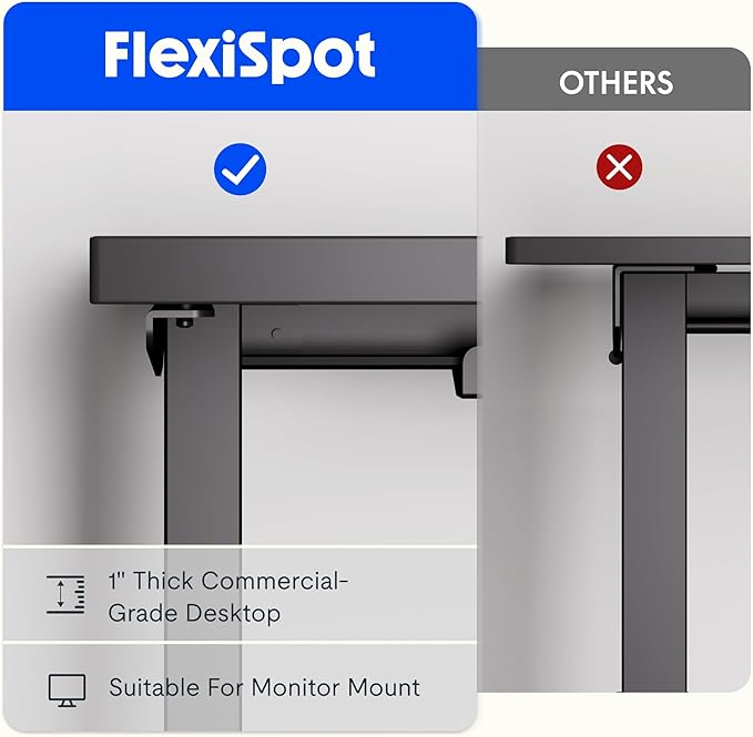 FLEXISPOT L Shaped Standing Desk, 63 x 55 Inch Electric Height Adjustable Corner Desk, Sit Stand Computer Workstation, Preset Controller, Home Office, Black Frame with Rustic Brown Top