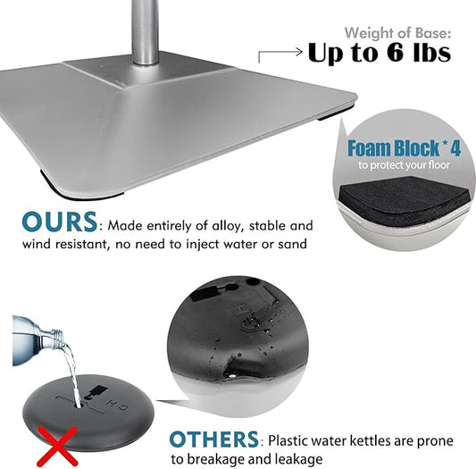 Golemas Adjustable Sign Stand for Display, with Upgraded Iron Base, Pedestal Floor Signage Stand Holder for Outdoor or Indoor Advertising (8.5 x 11, Silver 3Pack)