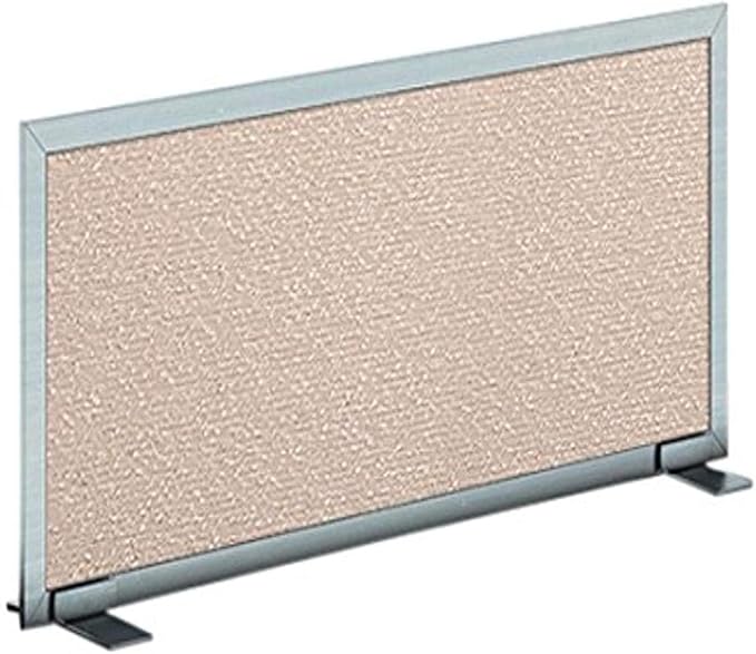 OBEX Acoustical Free Standing Privacy Screen, Cubicle Accessories Desk Privacy Panel, Desk Dividers for Office, Office Furniture Partitions Portable Sound Proof Dividers, 12" x 66", Overcast
