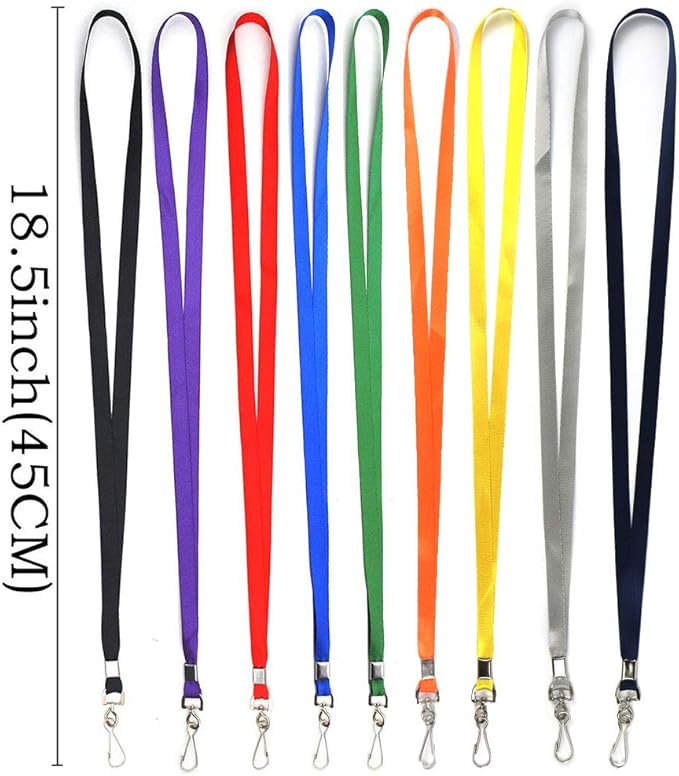 Beebel Orange Lanyard Bulk Lanyards for Id Badges Flat Lanyard with Badge Clip Swivel Hook 50 Pack
