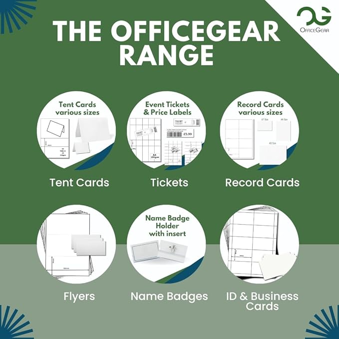 OfficeGear Barcode Price Labels — 21-up, 25 Sheets, 525 Pack, 38×70 mm, A4