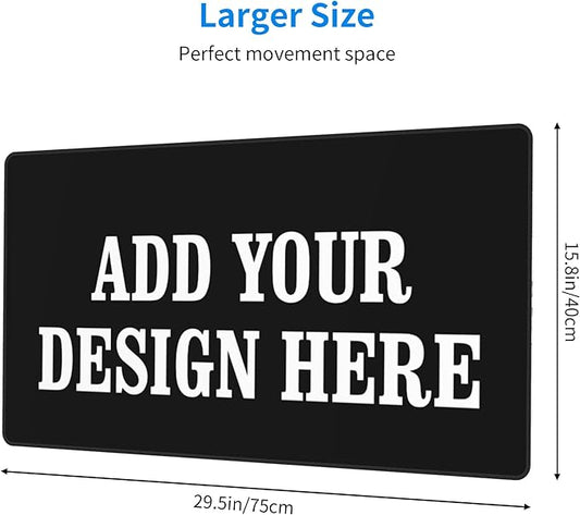 OHORTEB Custom Mouse Pad with Photo, Personalized Image Text Laptop Desk Mat, Customized Non-Slip Waterproof Desk Writing Pad for Office Home (Custom, 16in x 29.5in)