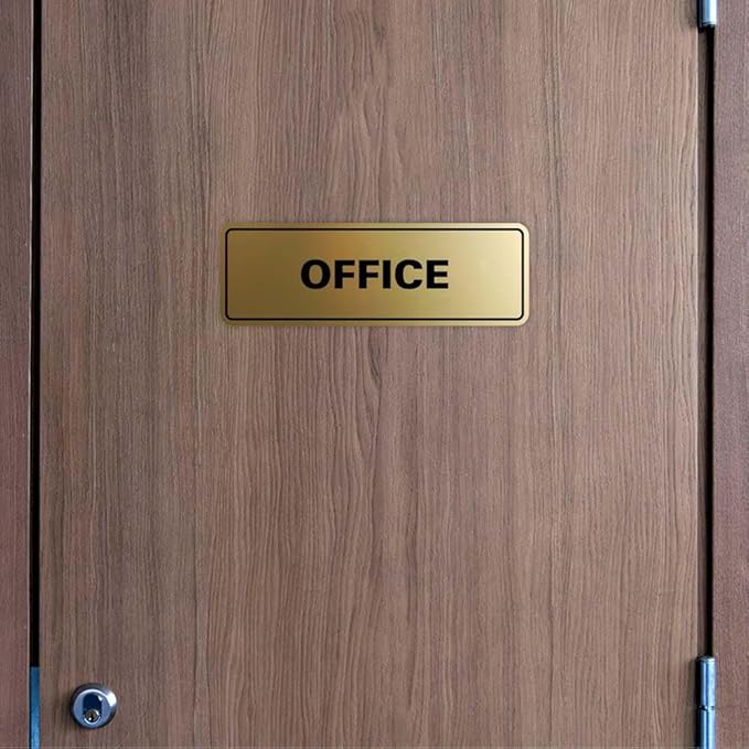 Signs ByLITA Standard Office Sign - Professional Business Signage - Easy to Install (Black Gold) - Large 2 Pack