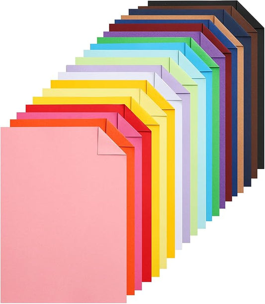 Silunkia 40 Sheets Colored Cardstock A4 Craft Paper, 20 Assorted Colors 200gsm/75lb Art Projects Card Stock Construction Paper for DIY Cards Making, Office Printing, Birthday Decorations, School