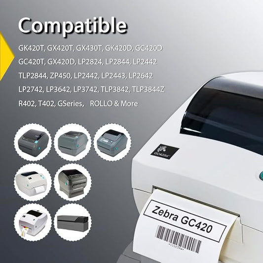 BETCKEY - 2" x 1" UPC Barcode & Address Labels Compatible with Zebra & Rollo Label Printer,Premium Adhesive & Perforated[Red, 6 Rolls, 7800 Labels]
