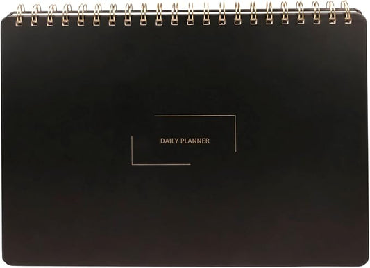 Merely Home Undated Daily Planner | 8.25” x 11.75” Work To-Do Notebook | ADHD Academic Organizer | Multi-Layout | Men and Women Planner | College Supplies | Black | Landscape Layout