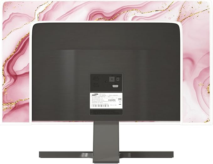 Baocicco Gold Pink Marble Waterproof TV Display Screen Cover 32 Inch TV Accessories Laptop TVs LCD Screen Decoration for Tablet Anti-Static Dustproof Protective for Home Office Dust Cover