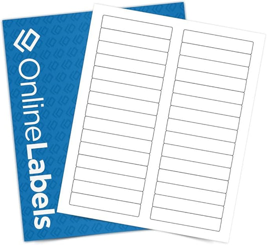 3.434 x 0.667 Blockout File Folder Labels (Laser Printers Only) - Pack of 60,000 Labels, 2000 Sheets - OnlineLabels