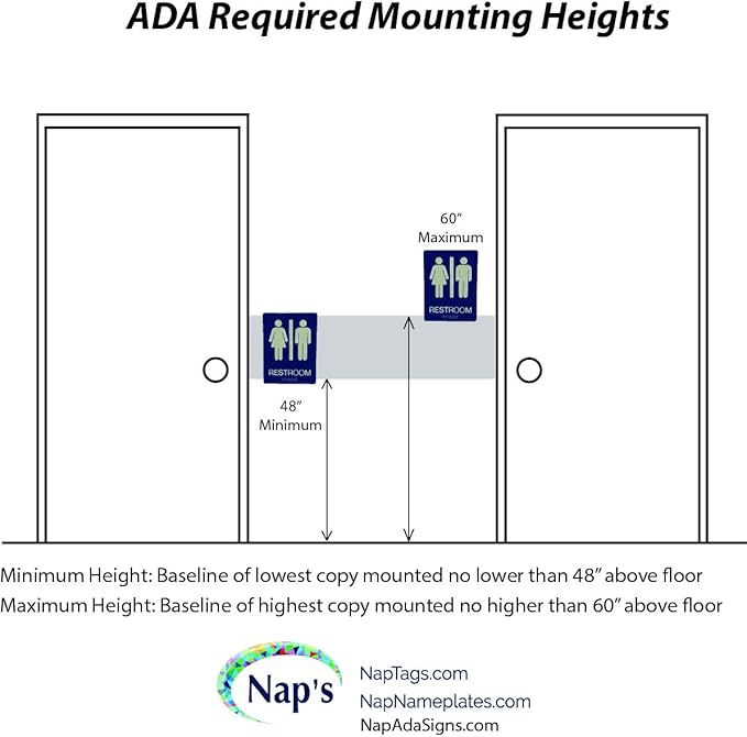ADA Compliant Sign with Braille (6" x 3" Exit, Red)