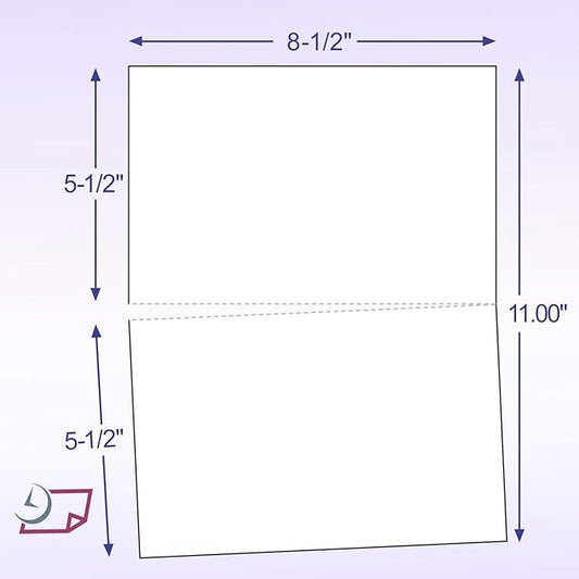 NextDayLabels - Letter Size White Perforated Blank Post Card Cardstock, 75 lb Cover Stock (203 gsm) 2 per Page, Cards Measure 8.5" X 5.5", Inkjet/Laser Compatible - 250 Sheets / 500 Cards