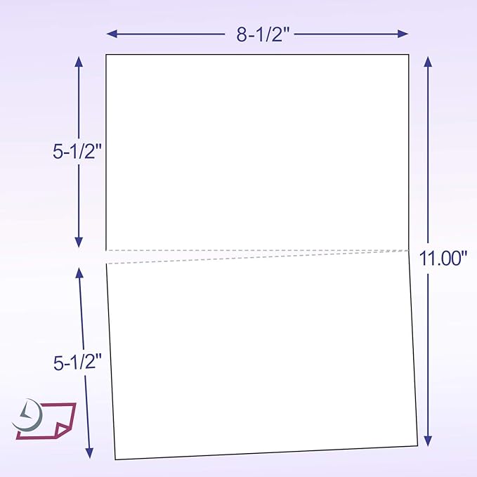 NextDayLabels - Letter Size White Perforated Blank Post Card Cardstock, 75lb Cover (203 gsm) 2 per Page, Cards Measure 8.5" X 5.5", Inkjet/Laser Compatible - 50 Sheets / 100 Cards