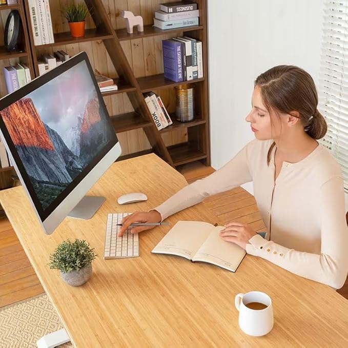 FLEXISPOT EN1 Bamboo Standing Desk (Bamboo, 55x28Inches)
