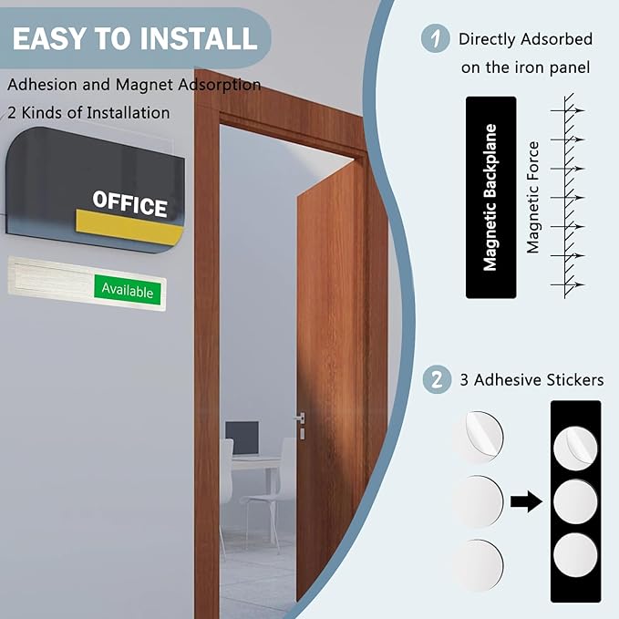 in Use or Available Sign,In Use Available Sign for Home Office Hotles Hospital Restroom, Vacant Occupied Slider Door Status Tells Whether Room in Use or Available,7'' x 1.5'' - Stainless Steel,Silver