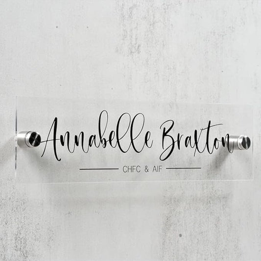 Personalized Office Door Sign, Custom Acrylic Name Plate with Title, Professional Wall Plaque for Business, Home Office, or Desk – Modern Design, Name Plate - 8x2 Executive CEO Sign, New Job Décor 6