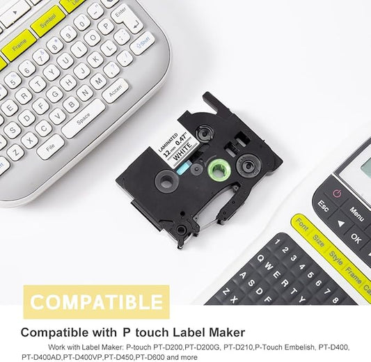 COLORTY Replacement for Brother P-Touch Label Maker Tape TZe 12mm 0.47 Laminated Compatible with Brother P Touch Label Maker PT-D210 PT-H110 PT-D400AD PT-P710BT TZe-231 Pastel Tape Cassette, 6 Pack