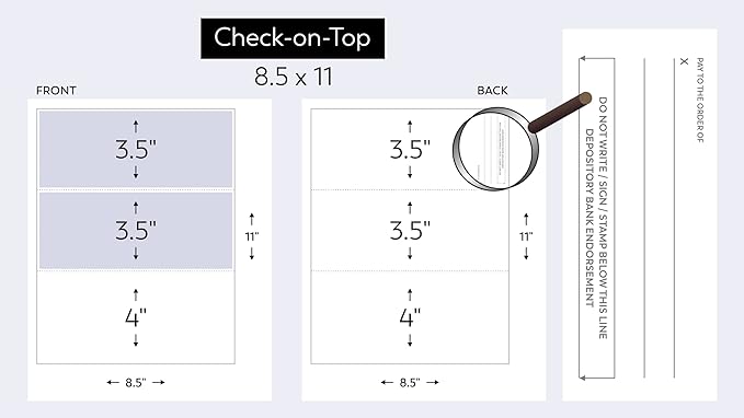 Compuchecks Top Blank Check Paper - 1000 Pack, Quick-Books & Laser Printer Compatible - Security Business Checks with Voucher - 8.5" x 11" Brown Marble