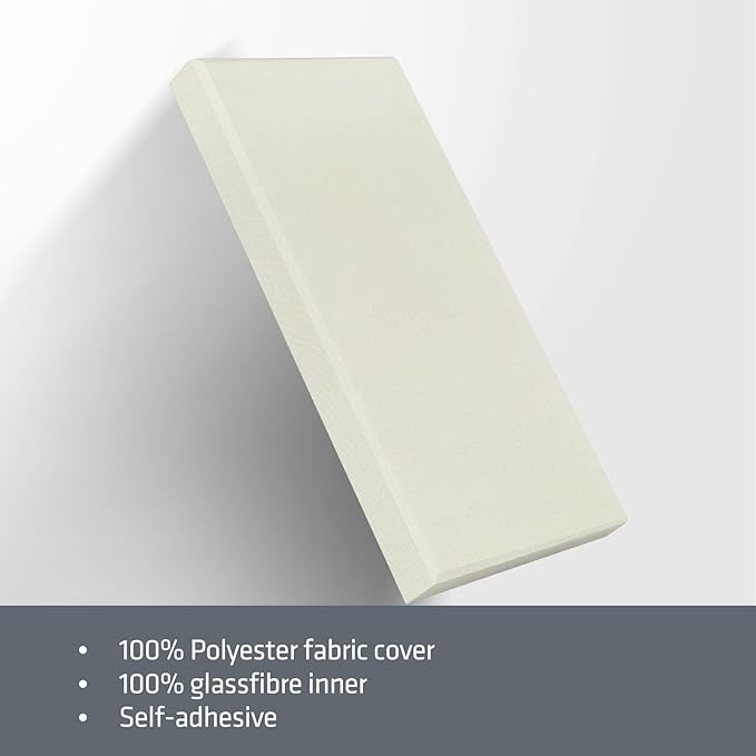 23.62" X 11.81" X 2" Fiberglass Wall Panel, 4 Pack Acoustic Panels, Acoustic Panels Sound Absorbing for Office, Studio, Home Theatre - Beige